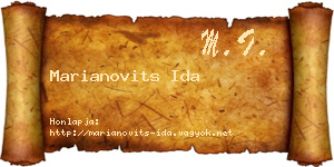 Marianovits Ida névjegykártya