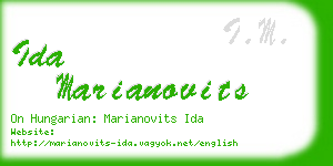 ida marianovits business card